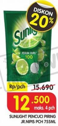 Promo Harga SUNLIGHT Pencuci Piring Jeruk Nipis 100 755 ml - Superindo