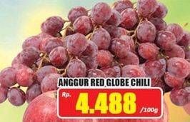 Promo Harga Anggur Red Globe Chili per 100 gr - Hari Hari
