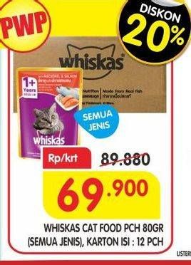 Promo Harga WHISKAS Makanan Kucing All Variants 85 gr - Superindo