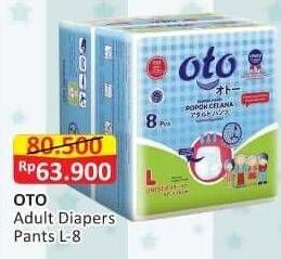Promo Harga OTO Adult Diapers Pants L8 8 pcs - Alfamart