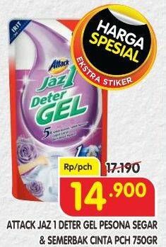 Promo Harga ATTACK Jaz1 DeterGel Pesona Segar, Semerbak Cinta 750 ml - Superindo