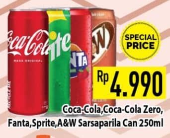 Promo Harga Coca Cola/Coca Cola Zero/Fanta/Sprite/A&W Minuman Soda  - Hypermart