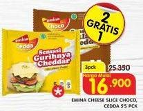 Promo Harga EMINA Cheese Slice Choco, Cedda per 3 pcs 5 pcs - Superindo