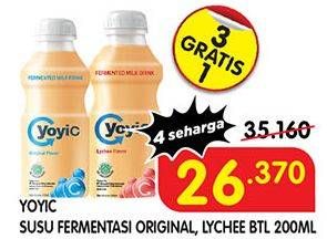 Promo Harga YOYIC Probiotic Fermented Milk Drink Lychee, Original 200 ml - Superindo