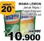 Promo Harga MAMA LEMON Cairan Pencuci Piring Jeruk Nipis, Fresh Lemon 780 ml - Giant