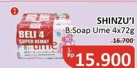 Promo Harga SHINZUI Bar Soap Ayumi Ume per 4 pcs 72 gr - Alfamidi