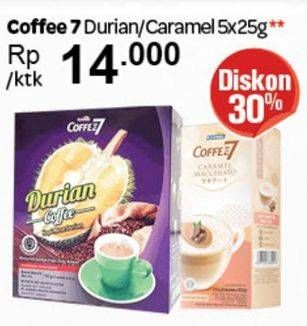 Promo Harga Coffee7 Coffee7 Caramel Macchiato/Durian 5 pcs - Carrefour