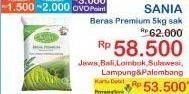 Promo Harga Sania Beras Premium 5000 gr - Indomaret