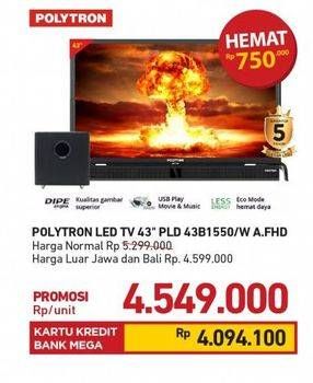 Promo Harga POLYTRON PLD 43B1550 LED TV 1 pcs - Carrefour