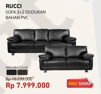 Promo Harga RUCCI Sofa 2 + 3 Dudukan Berbahan PVC  - Courts