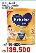 Promo Harga Bebelac 3 Susu Pertumbuhan Madu, Vanila 800 gr - Indomaret