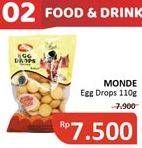 Promo Harga MONDE Egg Drops Biscuits 110 gr - Alfamidi