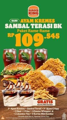 Promo Harga Ayam Kremes Sambal Terasi BK  - Burger King
