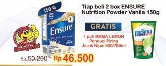 Promo Harga ENSURE Nutrition Powder FOS Vanila 150 gr - Indomaret