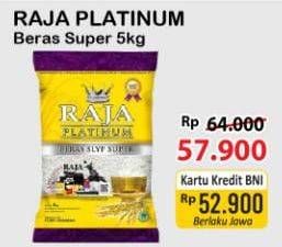 Promo Harga Raja Platinum Beras Slyp Super 5000 gr - Alfamart