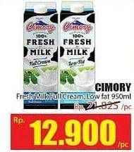 Promo Harga CIMORY Fresh Milk Full Cream, Low Fat 950 ml - Hari Hari