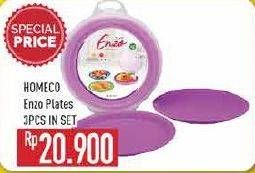 Promo Harga HOMECO Enzo Plate per 3 pcs - Hypermart