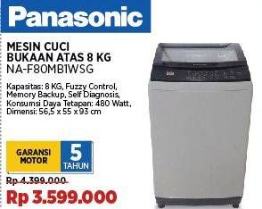 Promo Harga Panasonic NA-F80MB1 | Washing Machine Top Loading 8kg WSG 8000 ml - COURTS
