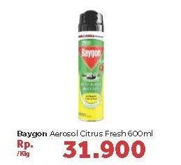 Promo Harga BAYGON Insektisida Spray Citrus Fresh 600 ml - Carrefour