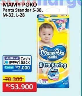 Promo Harga Mamy Poko Pants Xtra Kering L28, M32, S38 28 pcs - Alfamart