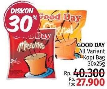 Promo Harga Good Day Instant Coffee 3 in 1 All Variants 30 pcs - LotteMart
