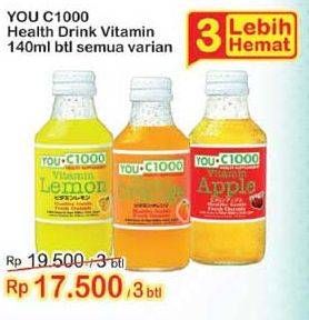 Promo Harga YOU C1000 Health Drink Vitamin All Variants per 3 botol 140 ml - Indomaret