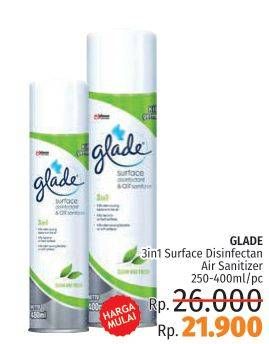 Promo Harga GLADE Surface Disinfectant & Air Sanitizer 250 ml - LotteMart