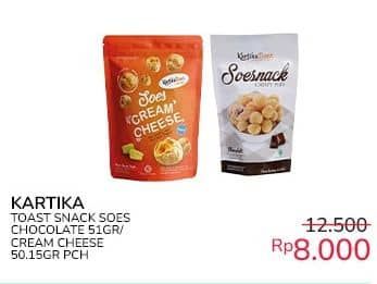 Promo Harga Kartika Toast Soes Snack Cream Cheese, Choco 50 gr - Indomaret