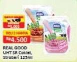 Promo Harga REAL GOOD Susu UHT Choco, Strawberry per 2 pcs 125 ml - Alfamart