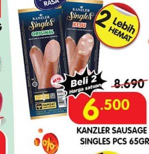 Promo Harga Kanzler Sosis Single All Variants 65 gr - Superindo