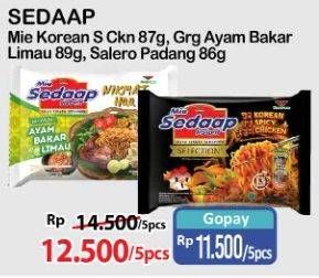 Promo Harga SEDAAP Korean Spicy Chicken 87g, Ayam Bakar Limau 89g, Salero Padang 86g  - Alfamart