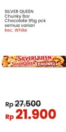 Promo Harga Silver Queen Chunky Bar Kecuali White 95 gr - Indomaret