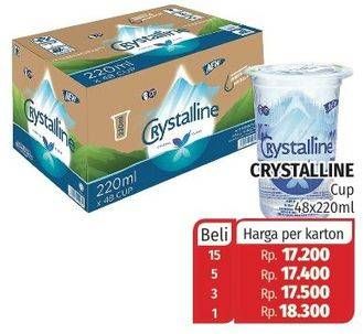 Promo Harga CRYSTALLINE Air Mineral per 48 pcs 220 ml - Lotte Grosir