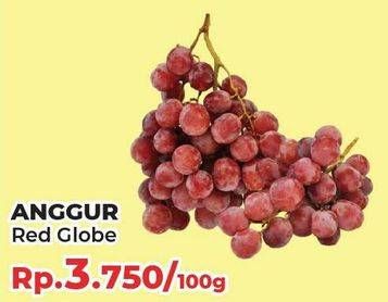 Promo Harga Anggur Red Globe per 100 gr - Yogya