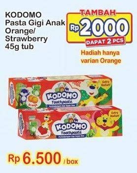 Promo Harga KODOMO Pasta Gigi Orange, Strawberry 45 gr - Indomaret