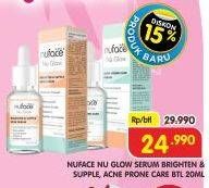 Promo Harga NUFACE Nu Glow Serum Acne Prone Care, Brighten Supple Skin 20 ml - Superindo