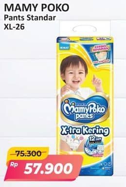 Promo Harga Mamy Poko Pants Xtra Kering XL26 26 pcs - Alfamart