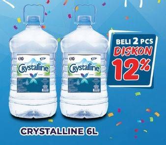 Promo Harga CRYSTALLINE Air Mineral per 2 botol 6 ltr - Hypermart