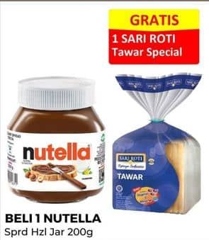 Promo Harga Nutella Jam Spread Chocolate Hazelnut 200 gr - Alfamart