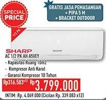 Promo Harga SHARP AH-A5VEY | AC 1/2PK  - Hypermart