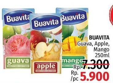 Promo Harga BUAVITA Fresh Juice Guava, Apple, Mango 250 ml - LotteMart