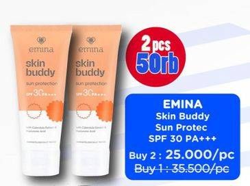 Promo Harga EMINA Skin Buddy Sun Protection SPF 30 PA+++ 60 ml - Watsons