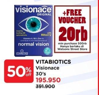 Promo Harga Vitabiotics Visionace 30 pcs - Watsons