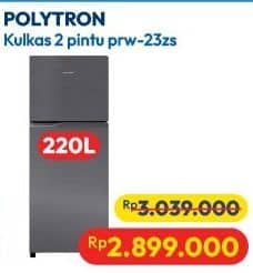 Promo Harga Polytron PRW-23ZS Kulkas 2 Pintu 220L  - Hypermart