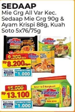 Promo Harga Sedaap Mie Kuah Soto per 5 pcs 75 gr - Alfamart