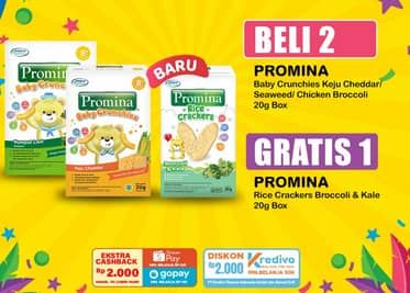 Promo Harga Promina 8+ Baby Crunchies Keju, Seaweed, Krim Ayam Brokoli 20 gr - Indomaret