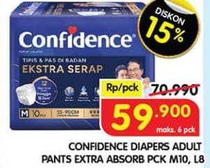 Promo Harga Confidence Adult Pants Tipis & Pas Di Badan M10, L8 8 pcs - Superindo