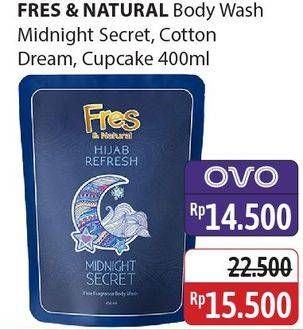 Fres & Natural Body Wash Midnight  Secret, Cotton Dream, Cupcake 400 ml