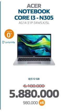 Promo Harga Acer AG14-31P-34WS.K/SL 8/256 GB  - Electronic City