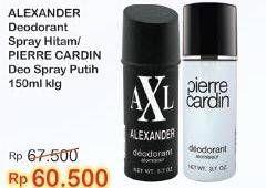 Promo Harga ALEXANDER Deodoran Spray Atomiseur Black, Putih 150 ml - Indomaret